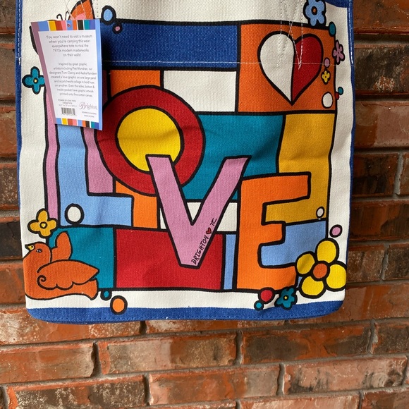 NWT Brighton Power Of Love Large Canvas Tote Bag - Picture 3 of 7
